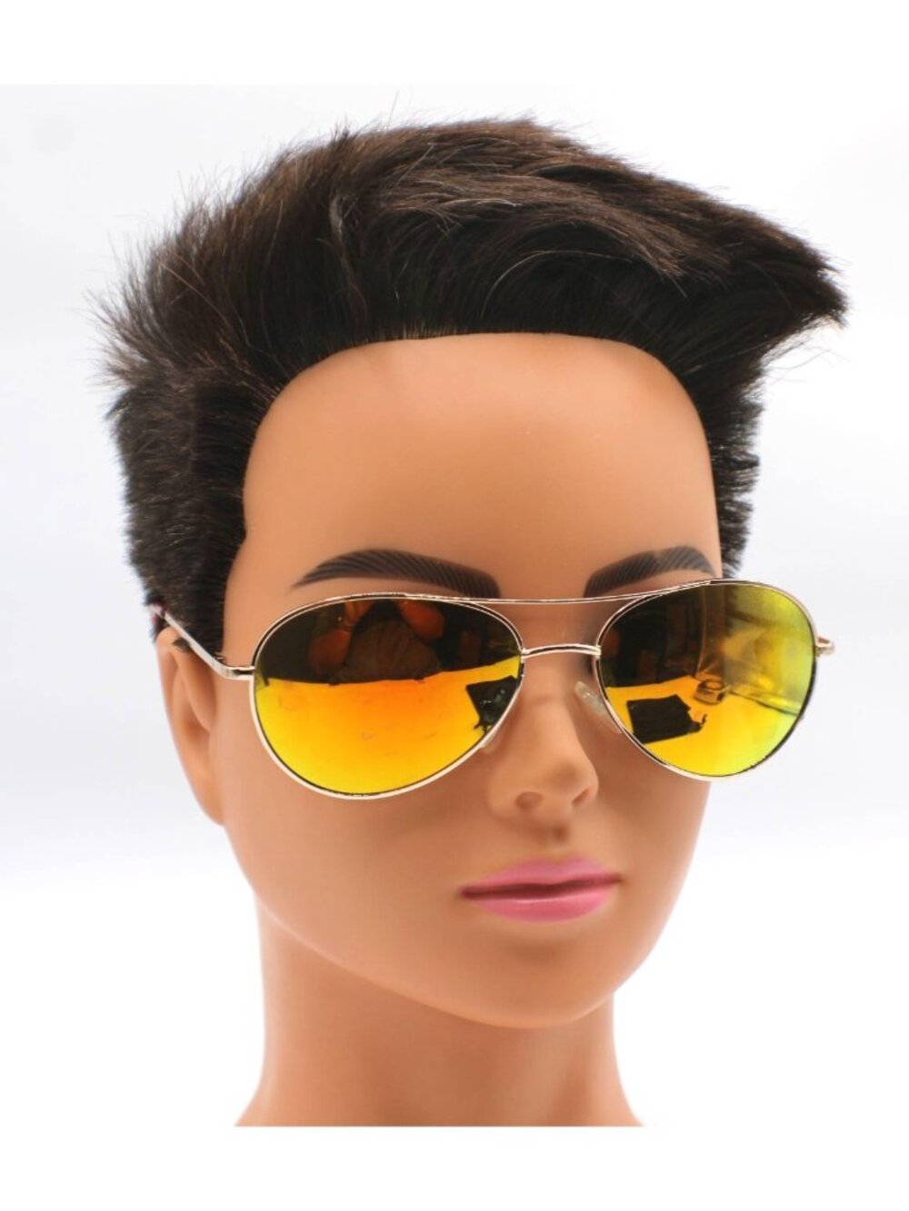 Aviator Sunglasses Gold Frame Mirrored Lenses UV400 Protection Black Pouch NEW